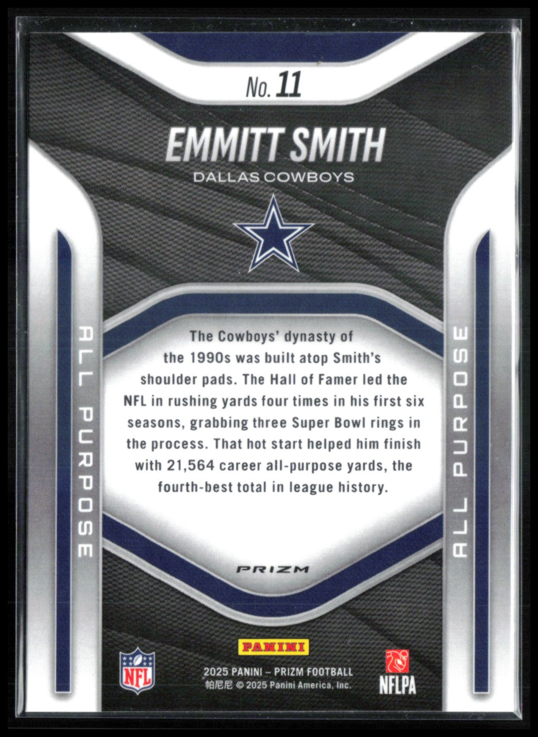 Emmitt Smith All Purple Silver Prizm