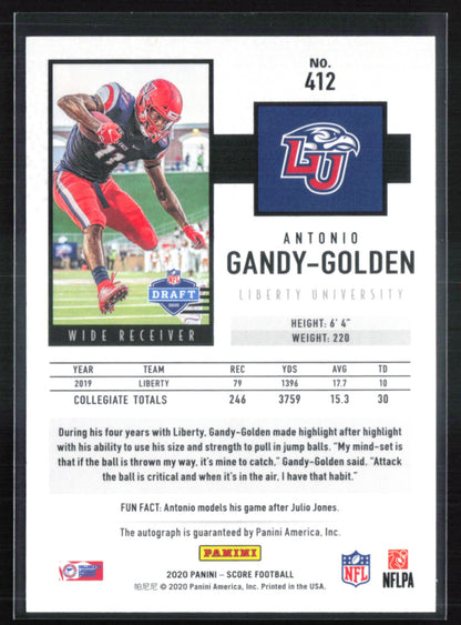 Antonio Gandy-Golden RC Auto /50 Gold Zone