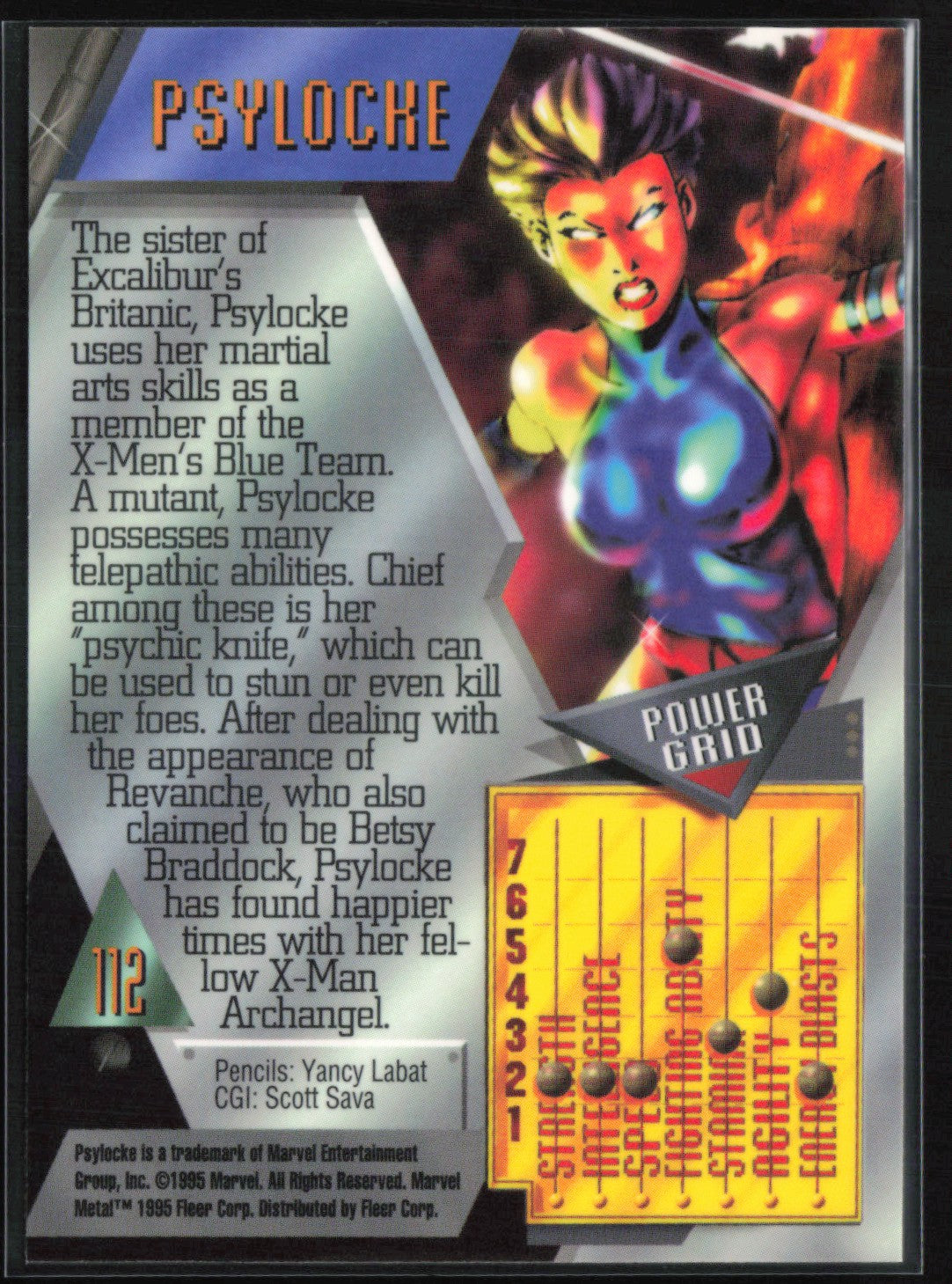 Psylocke 1996 Marvel Metal