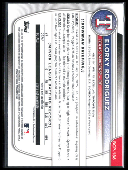 Elorky Rodriguez 1st Bowman Lazer