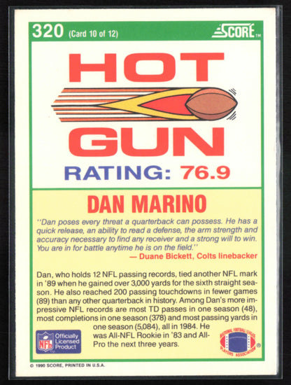 Dan Marino 1990 Score Hot Gun
