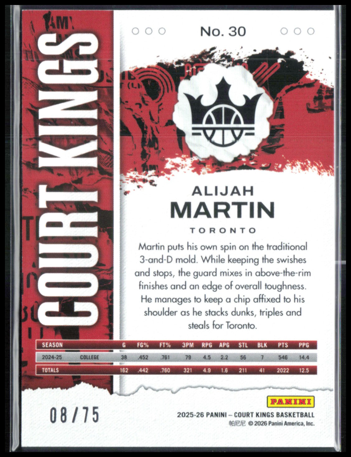 Alijah Martin RC Orange /75 Court Kings
