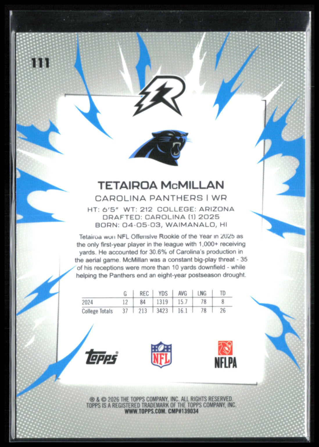 Tetairoa McMillan RC