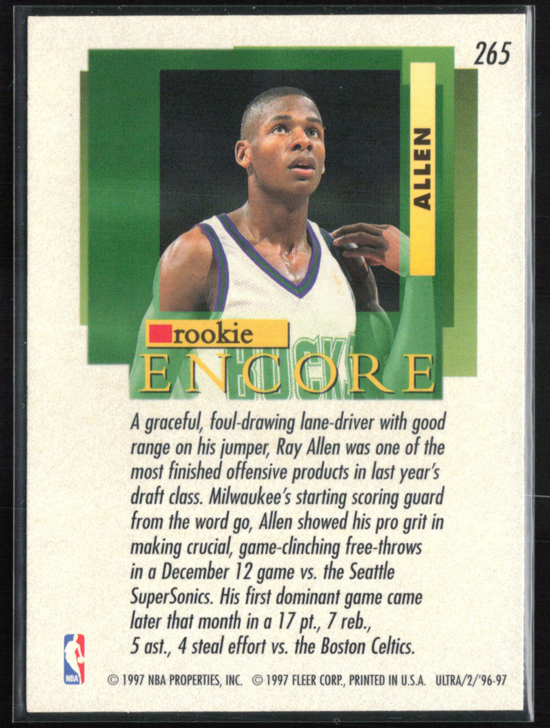 Ray Allen RC 1997 Fleer Ultra