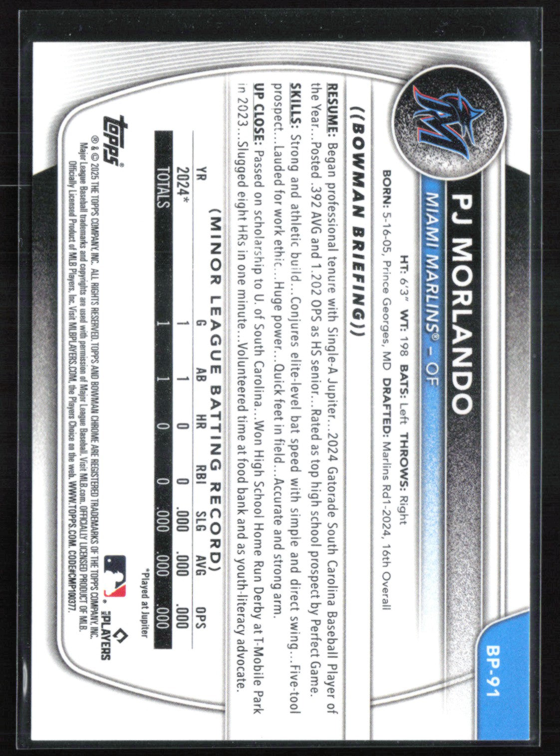 PJ Morlando 1st Bowman