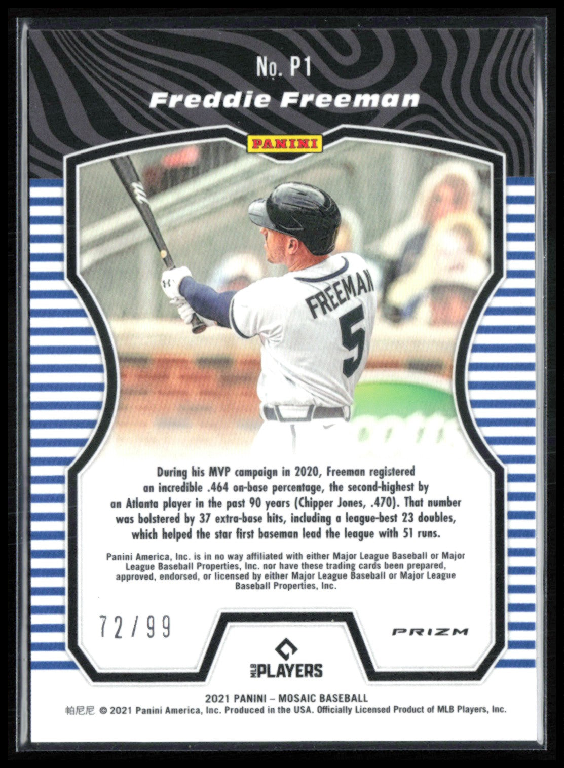Freddie Freeman Yellow Mosaic /99