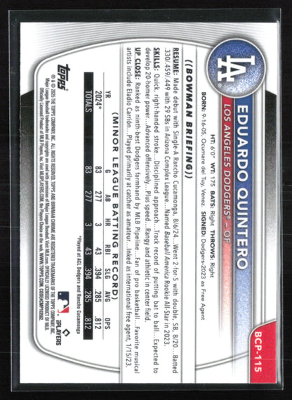 Eduardo Quintero 1st Bowman Mojo