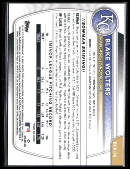 Blake Wolters 1st Bowman Reptilian