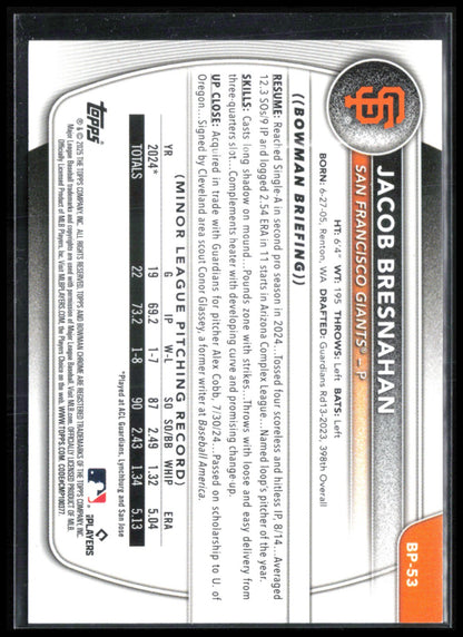 Jacob Bresnahan 1st Bowman Pink /175
