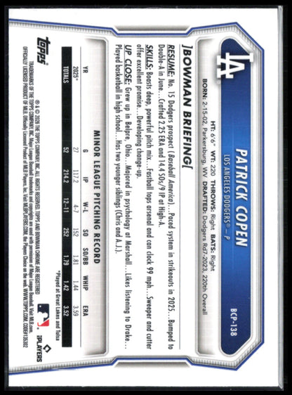 Patrick Copen 1st Bowman Mini Diamond