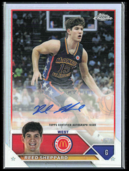 Reed Sheppard Auto Silver 2023 Topps Chrome McDonald's