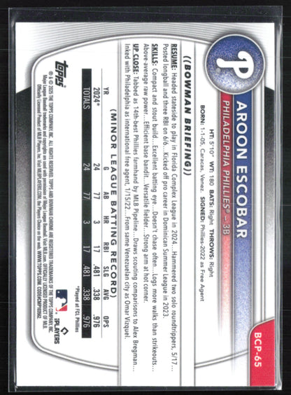 Aroon Escobar 1st Bowman Mojo