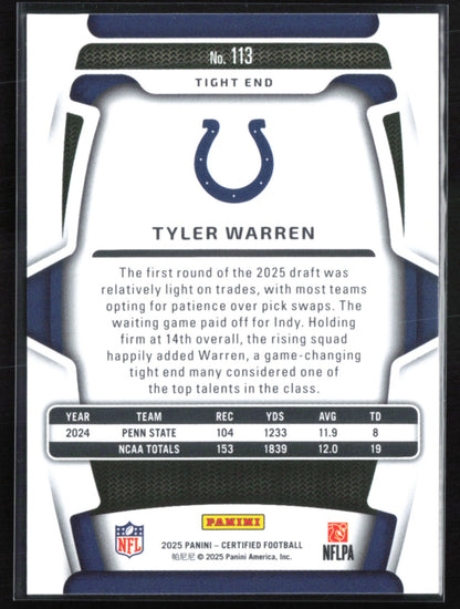 Tyler Warren RC /399 2025 Certified