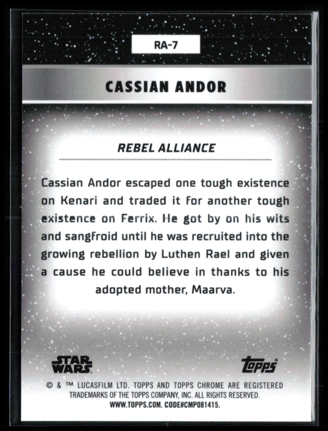 Cassian Andor 2024 Topps Chrome Star Wars