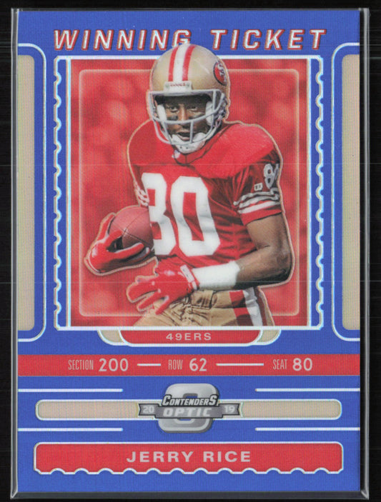 Jerry Rice Blue Prizm /99 2019 Panini Contendors Optic Winning Ticket