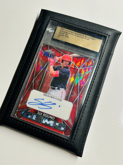 Card Case Pro Black Leather Graded Slab Sleeve Pouch (Graded Card Not Included)
