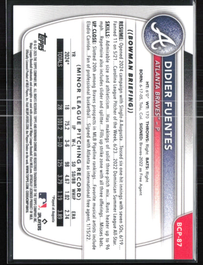 Didier Fuentes 1st Bowman Aqua X-Fractor /125