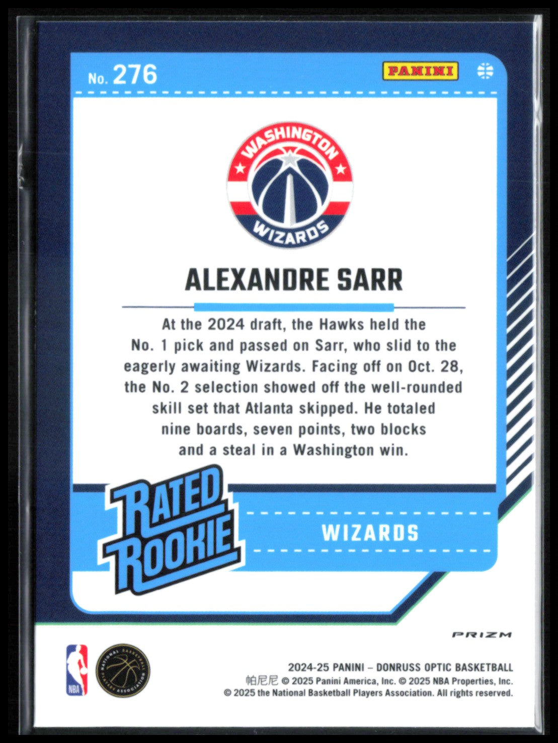 Alexandre Sarr RC Blue Velocity