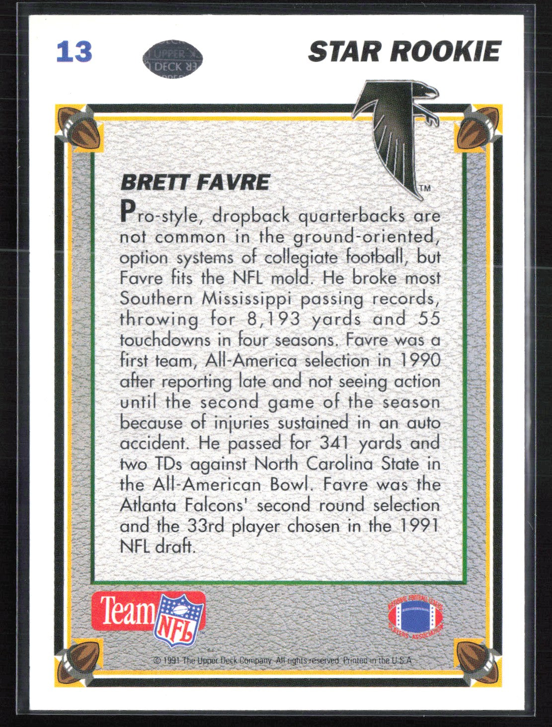 Brett Favre RC Star Rookie