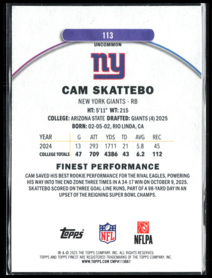 Cam Skattebo RC Uncommon