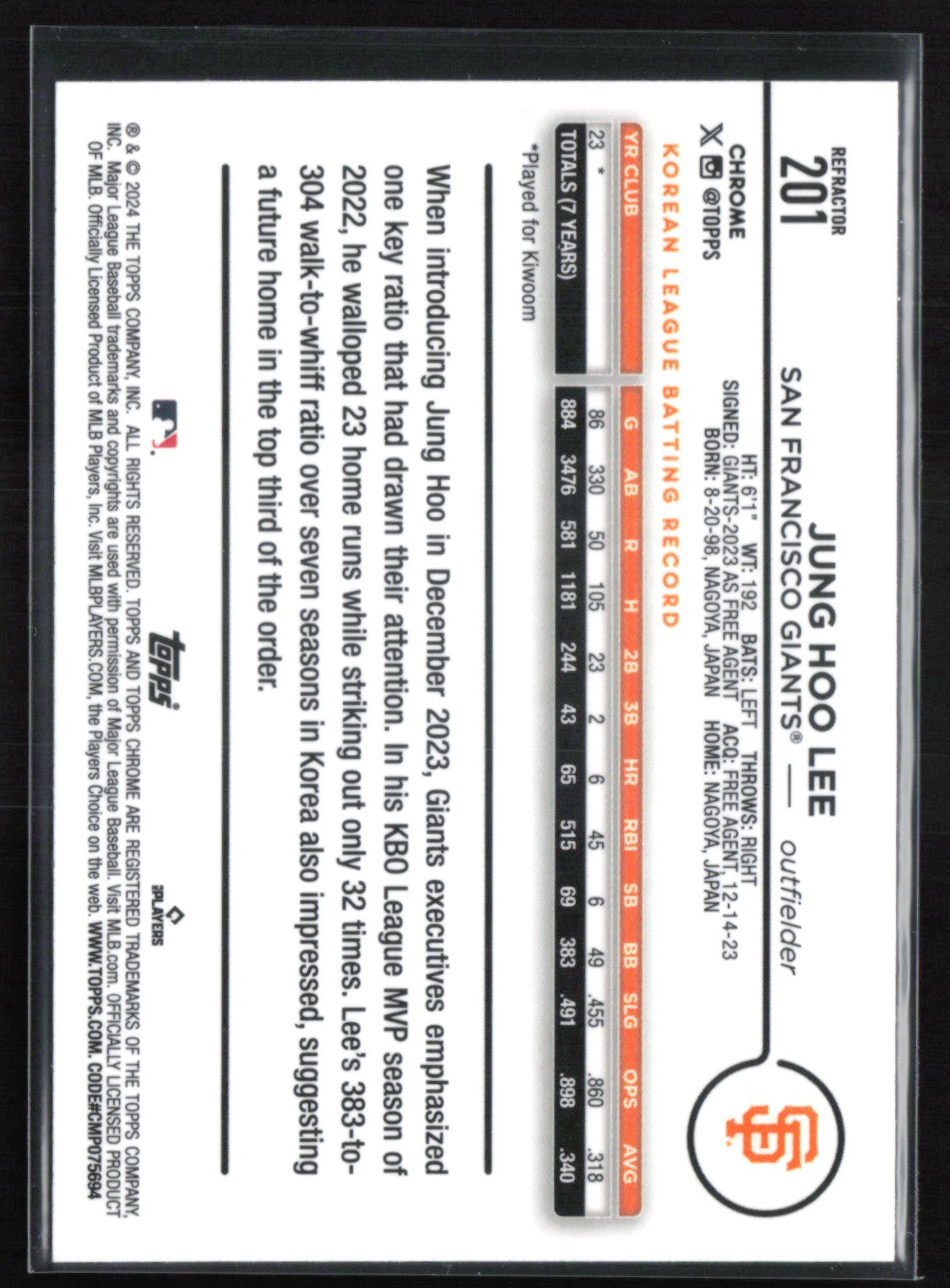 Jung Hoo Lee RC Refractor