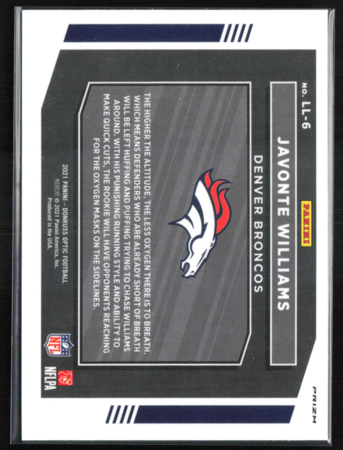 Javonte Williams RC Legendary Logos