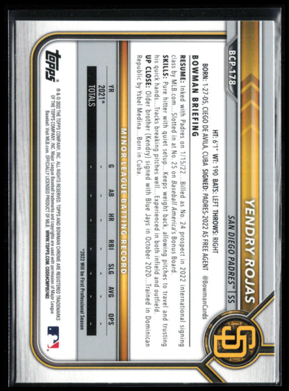 Yendry Rojas 1st Bowman Sapphire