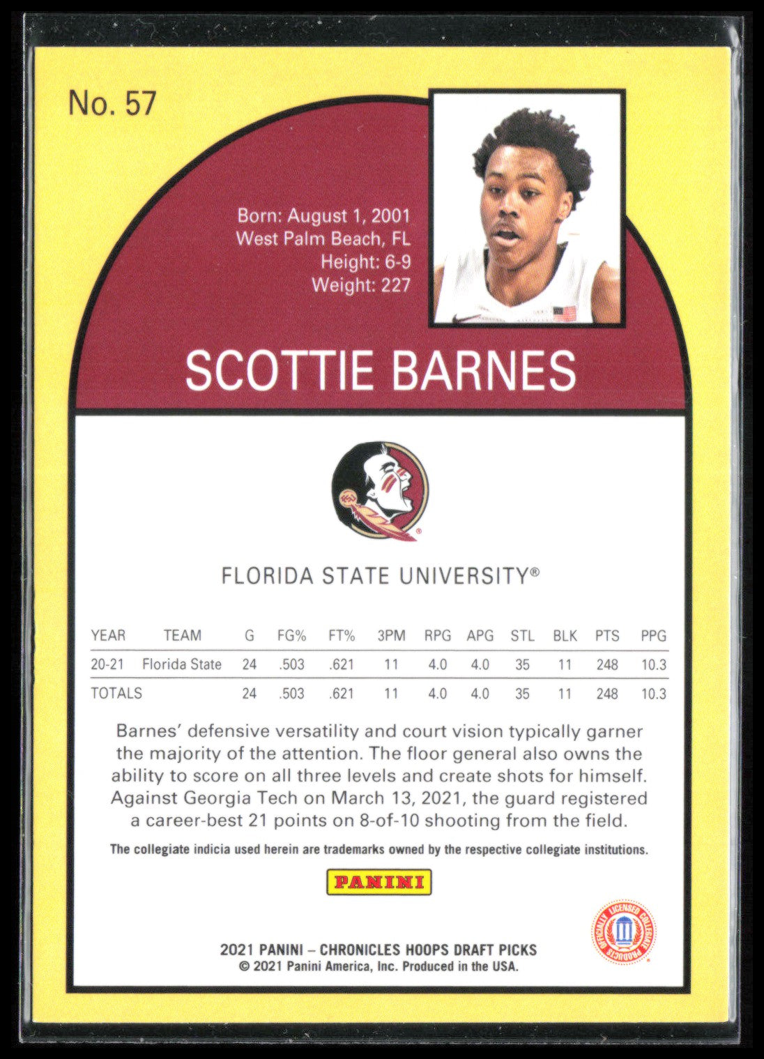 Scottie Barnes 2021 Chronicles Hoops