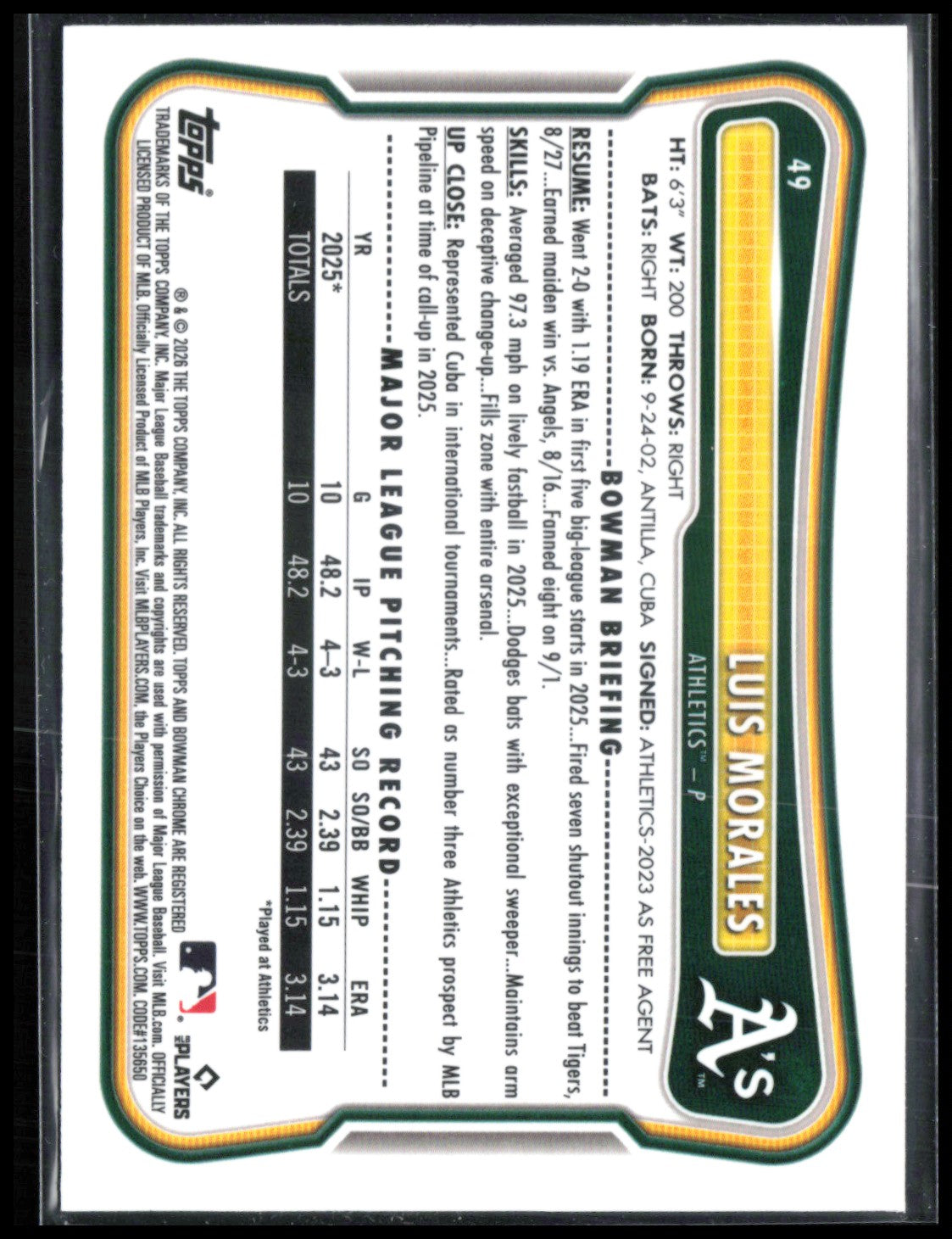 Luis Morales RC Red Rookie Logo