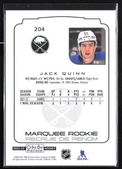 Jack Quinn RC Marquee Rookie