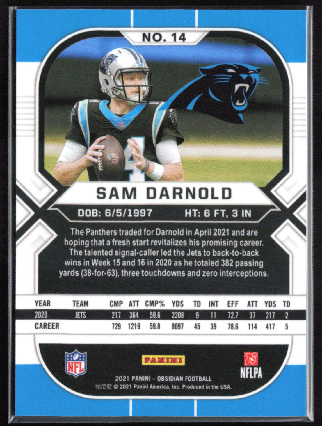 Sam Darnold 2021 Obsidian