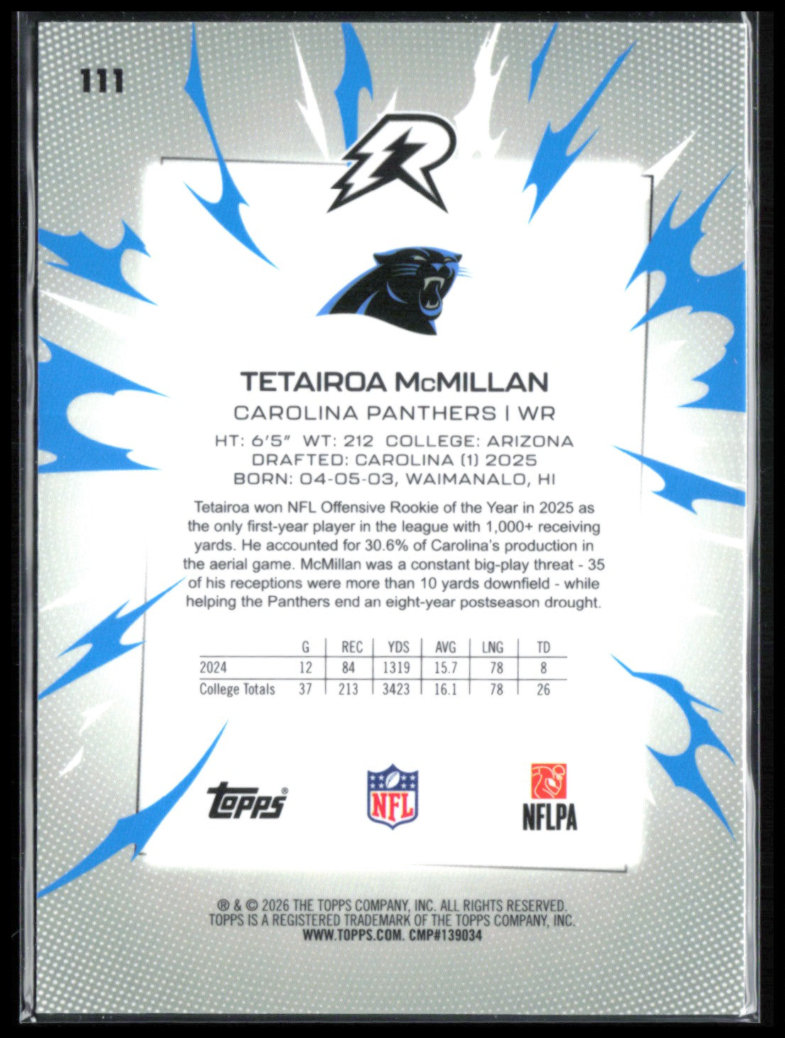 Tetairoa McMillan RC