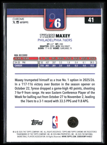 Tyrese Maxey X-Fractor