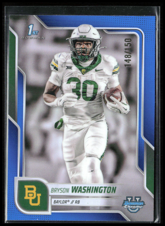 Bryson Washington 1st Bowman Blue Prizm /150