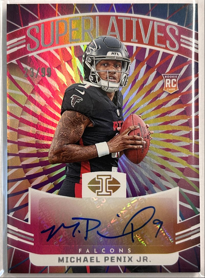 Michael Penix Jr. RC Auto /99 Superlatives 2024 Panini Illusions S-MPJ