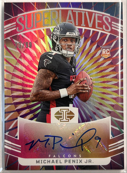Michael Penix Jr. RC Auto /99 Superlatives 2024 Panini Illusions S-MPJ