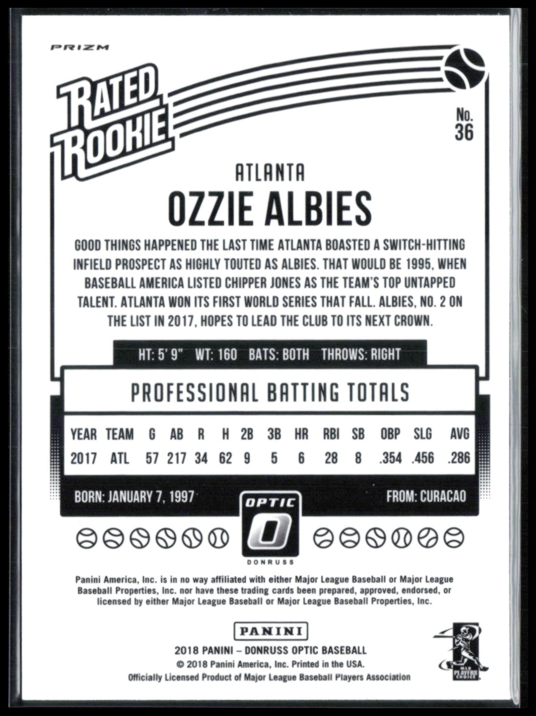 Ozzie Albies RC Holo Rated Rookie