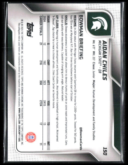 Aidan Chiles Black & Gold /25 2025 Bowman Chrome U