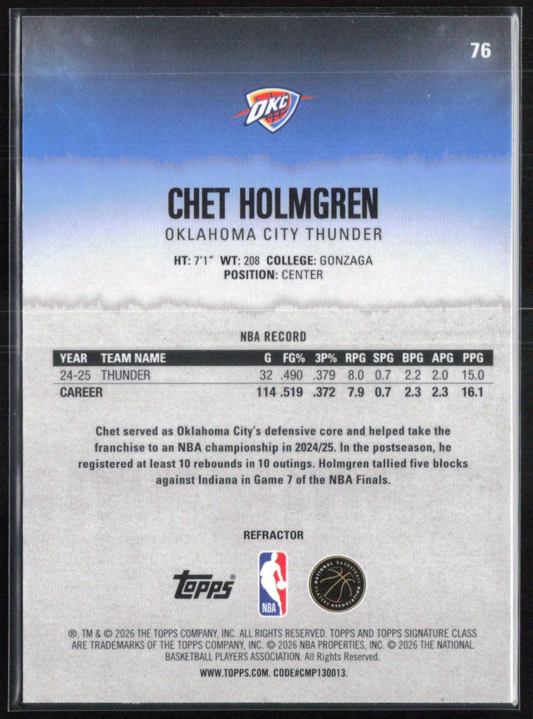Chet Holmgren Refractor
