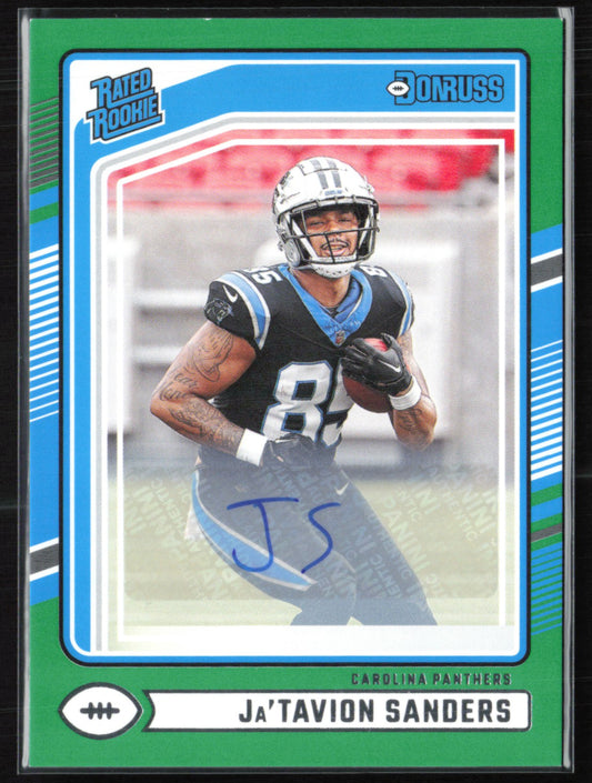 Ja'Tavion Sanders RC Auto Green 2025 Donruss