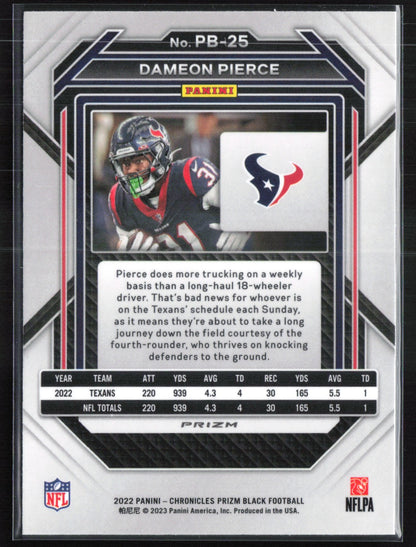 Dameon Pierce RC Prizm Black Silver