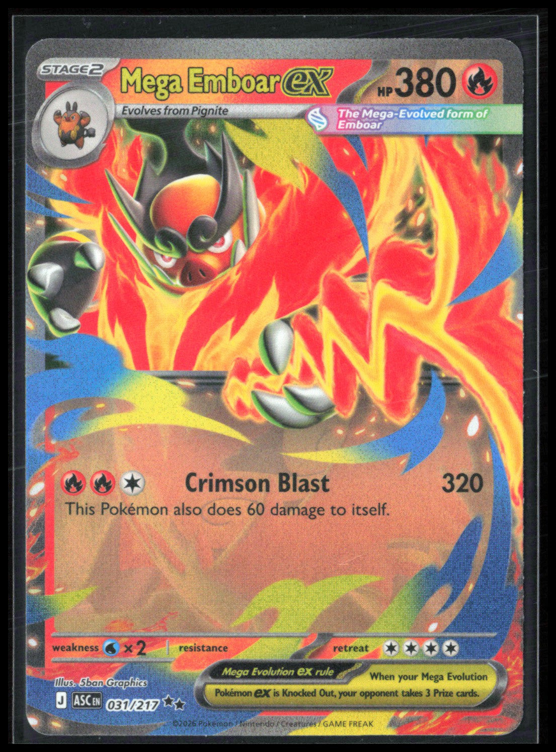 Mega Emboar ex - 031/217 Double Rare