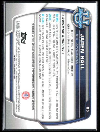 Jaren Hall 1st Bowman Auto
