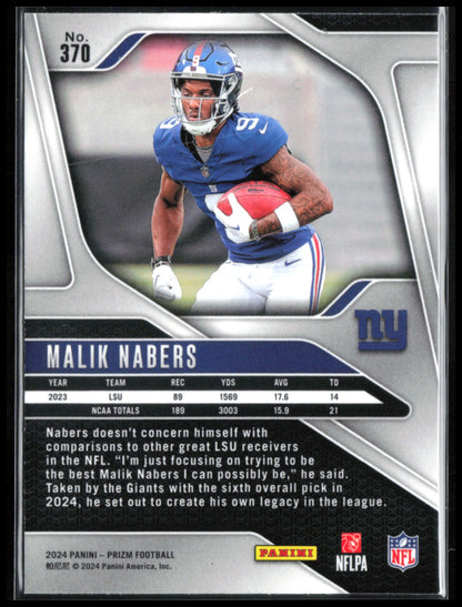 Malik Nabers RC 2024 Prizm