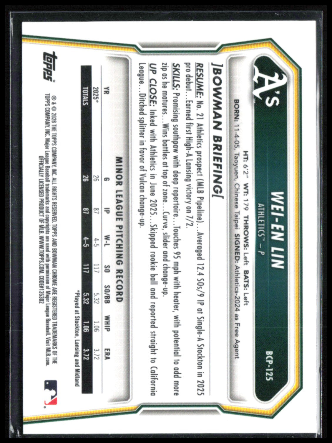 Wei-En Lin 1st Bowman Chrome