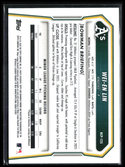 Wei-En Lin 1st Bowman Chrome