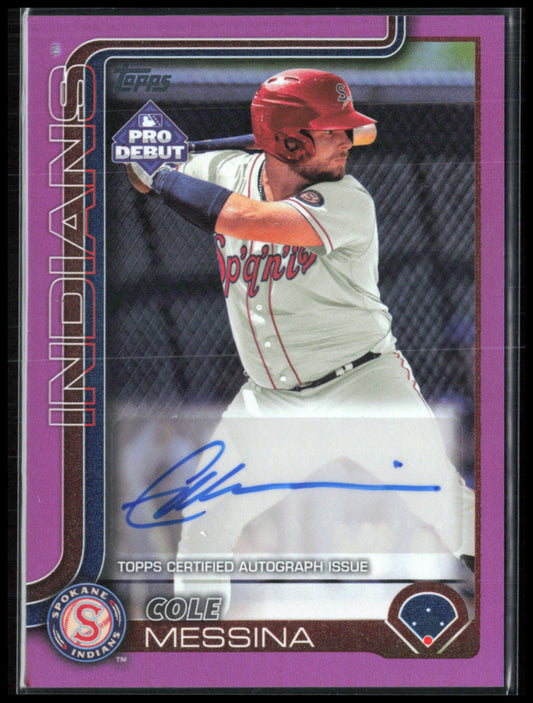 Cole Messina Pro Debut Auto /199 Purple