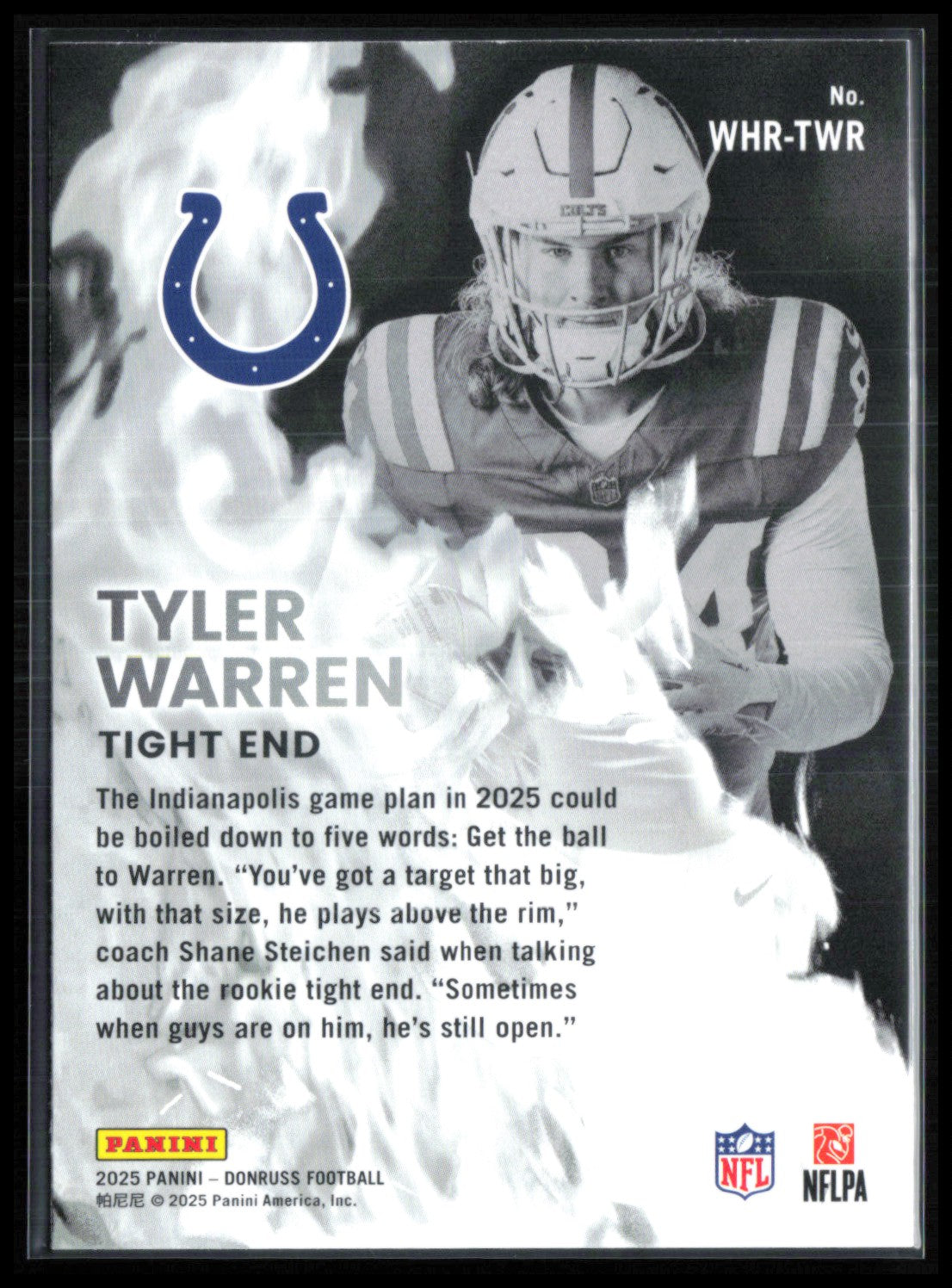 Tyler Warren RC White Hot Rookies
