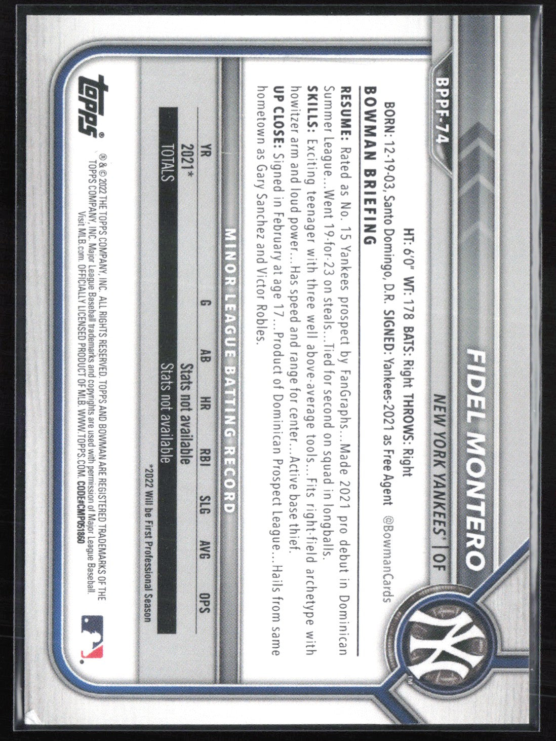 Fidel Montero 1st Bowman