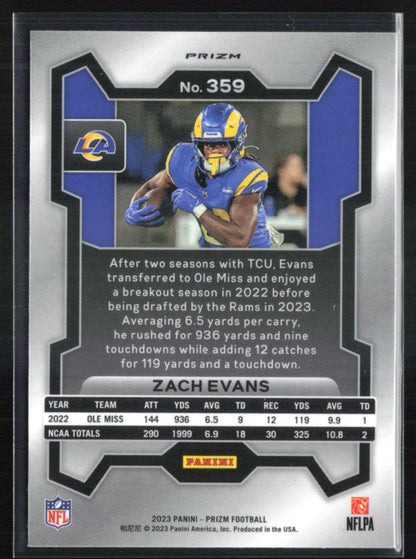 Zach Evans RC Silver Prizm